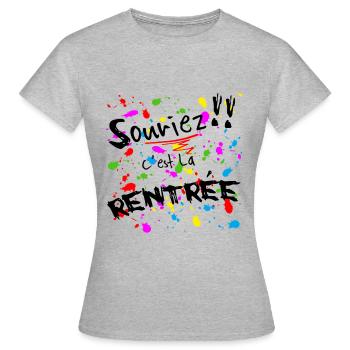 Rentree 3 - T-shirt Femme - gris chiné - Devant - AI Model Female 172 dark (172cm)