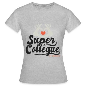Super collégue l'unique cadeau collegue - T-shirt Femme - gris chiné - Devant - AI Model Female 172 dark (172cm)