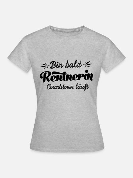Bald Rentnerin Countdown läuft Rente Ruhestand - Frauen T-Shirt - Grau meliert