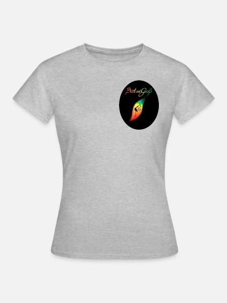 Logo bunt klein - Frauen T-Shirt - Grau meliert