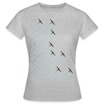 Planeur Planeur Planeur Planeur Pilote - T-shirt Femme - gris chiné - Devant - AI Model Female 172 dark (172cm)