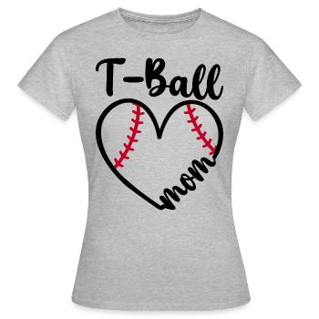 Maman Joueuse De T-Ball Fan De Baseball - T-shirt Femme - gris chiné - Devant - AI Model Female 172 dark (172cm)
