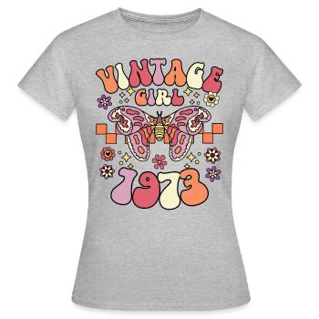 Groovy Et Rétro 1973 Femme 50 Ans Anniversaire - T-shirt Femme - gris chiné - Devant - AI Model Female 172 dark (172cm)