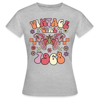 Groovy Et Rétro 1968 Femme 55 Ans Anniversaire - T-shirt Femme - gris chiné - Devant - AI Model Female 172 dark (172cm)