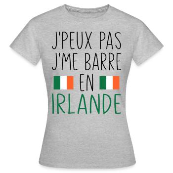 Voyage J'peux Pas J'me Barre En Irlande - T-shirt Femme - gris chiné - Devant - AI Model Female 172 dark (172cm)