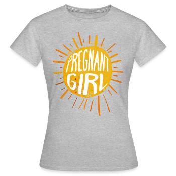 Été Annonce Grossesse Maman Enceinte - T-shirt Femme - gris chiné - Devant - AI Model Female 172 dark (172cm)