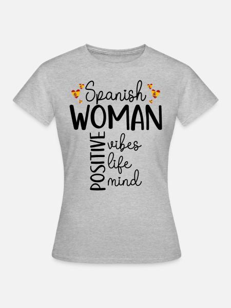 Positives Mädchen Spanierin - Frauen T-Shirt - Grau meliert
