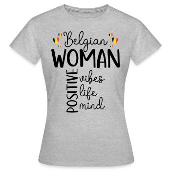 Positives Mädchen Belgische Frau - Frauen T-Shirt - Grau meliert - Vorne - AI Model Female 172 dark (172cm)