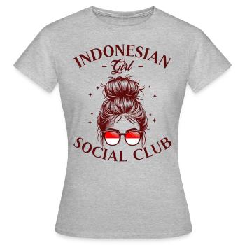 Indonesische Frau Social Club Mädchen - Frauen T-Shirt - Grau meliert - Vorne - AI Model Female 172 dark (172cm)