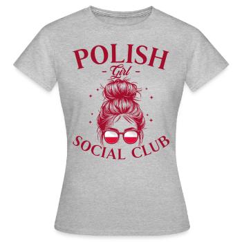 Femme Social Club Fille Polonaise - Frauen T-Shirt - Grau meliert - Vorne - AI Model Female 172 dark (172cm)