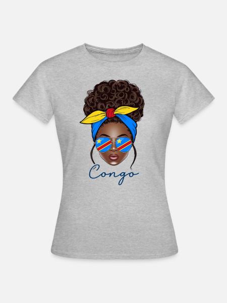 Kongo Frau Kongolesisches Mädchen - Frauen T-Shirt - Grau meliert