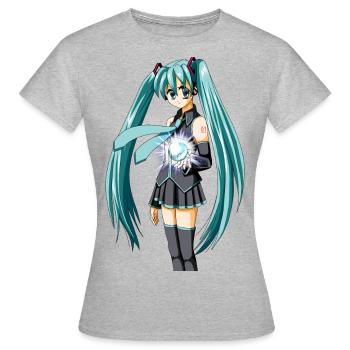 Miku. Manga / anime jolie fille - T-shirt Femme - gris chiné - Devant - AI Model Female 172 dark (172cm)
