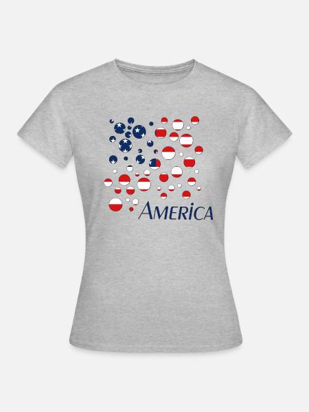 America Usa - Frauen T-Shirt - Grau meliert