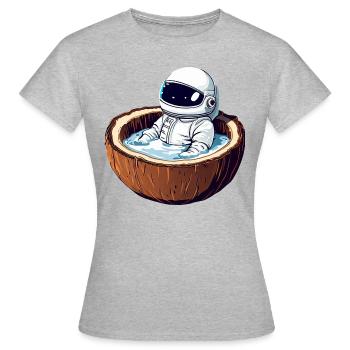 Un astronaute baigne dans la noix de - Drôle - T-shirt Femme - gris chiné - Devant - AI Model Female 172 dark (172cm)