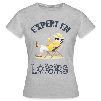 Expert en loisirs - T-shirt Femme - gris chiné - Devant - AI Model Female 172 dark (172cm)