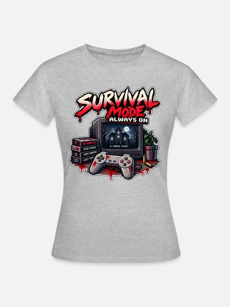 Überlebensmodus immer aktiv - Frauen T-Shirt - Grau meliert