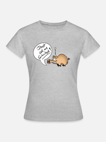 DontCallMeSchnitzel - Frauen T-Shirt - Grau meliert