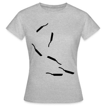 Pfanne Icon - Frauen T-Shirt - Grau meliert - Vorne - AI Model Female 172 dark (172cm)