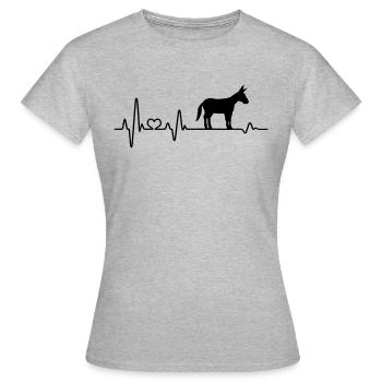 Esel Herzschlag Muli Maultier Bauernhof Landwirt - Frauen T-Shirt - Grau meliert - Vorne - AI Model Female 172 dark (172cm)