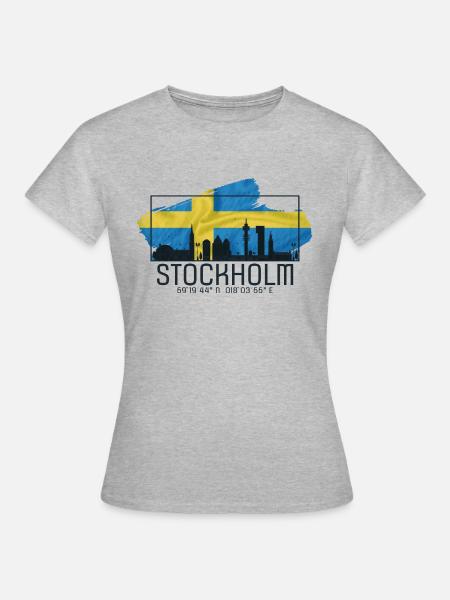 Stoccolma è sempre una buona idea - T-shirt dam - gråmelerad