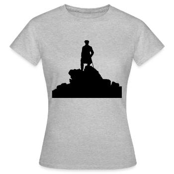 Randonneur sur la mer de la silhouette du brouillard - T-shirt Femme - gris chiné - Devant - AI Model Female 172 dark (172cm)