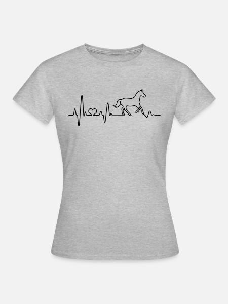 Pferd Herzschlag Reiter Reiterin Reitsport reiten - Frauen T-Shirt - Grau meliert