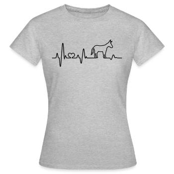 Esel Herzschlag Muli Maultier Bauernhof Tier - Frauen T-Shirt - Grau meliert - Vorne - AI Model Female 172 dark (172cm)