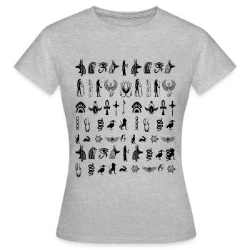Hiéroglyphes - T-shirt Femme - gris chiné - Devant - AI Model Female 172 dark (172cm)