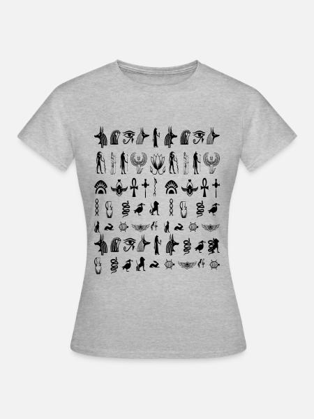 Hieroglyphen - Frauen T-Shirt - Grau meliert