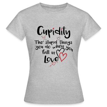 Cupidité L’amour de la Saint-Valentin fait une chemise stupide - T-shirt Femme - gris chiné - Devant - AI Model Female 172 dark (172cm)