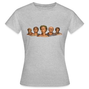 Bustes d’empereurs romains - T-shirt Femme - gris chiné - Devant - AI Model Female 172 dark (172cm)