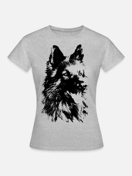 Deutscher Schäferhund - Frauen T-Shirt - Grau meliert