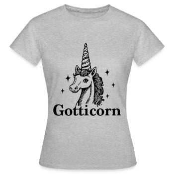 Gotticorn Schweiz Patentante Schweiz Taufpatin - Frauen T-Shirt - Grau meliert - Vorne - AI Model Female 172 dark (172cm)