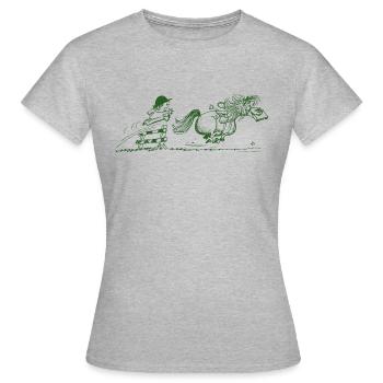 Thelwell - Pony running away - Women's T-Shirt - heather grey - Front - AI Model Female 172 dark (172cm)