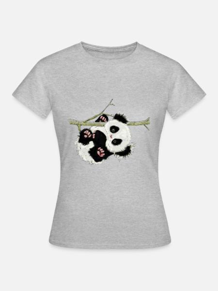 Panda - Koszulka damska - szary melanż