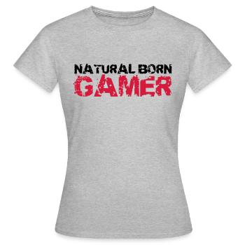 Naturel né Gamer - T-shirt Femme - gris chiné - Devant - AI Model Female 172 dark (172cm)