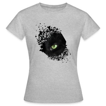 Oeil de chat chat chat propriétaire minou chaton - T-shirt Femme - gris chiné - Devant - AI Model Female 172 dark (172cm)
