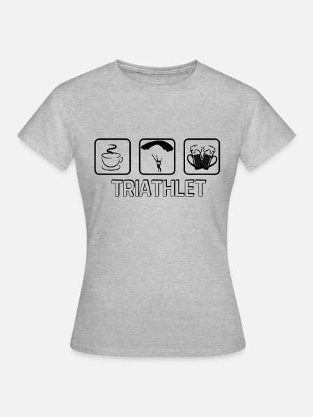 Triathlet Paragliding - Frauen T-Shirt - Grau meliert