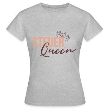 Steuer Queen - Frauen T-Shirt - Grau meliert - Vorne - AI Model Female 172 dark (172cm)