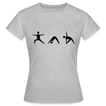Yoga pose silhouette - T-shirt Femme - gris chiné - Devant - AI Model Female 172 dark (172cm)