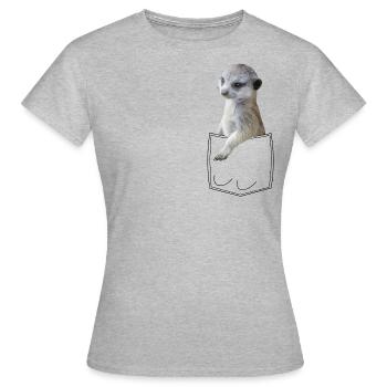 Meerkat meerkat in chest pocket shirt pocket - Women's T-Shirt - heather grey - Front - AI Model Female 172 dark (172cm)