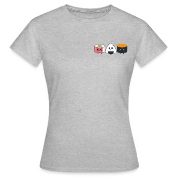 Trio de sushi - T-shirt Femme - gris chiné - Devant - AI Model Female 172 dark (172cm)