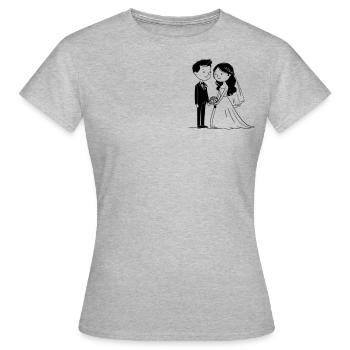 Hochzeitspaar – Romantische Vektorgrafik - Frauen T-Shirt - Grau meliert - Vorne - AI Model Female 172 dark (172cm)