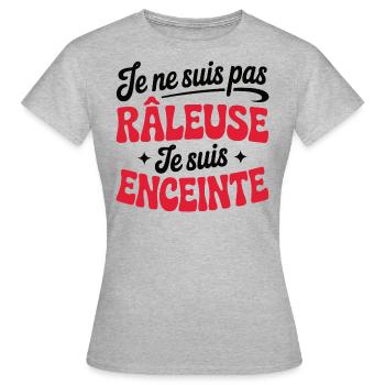 Grossesse Humour Maman Enceinte Raleuse - T-shirt Femme - gris chiné - Devant - AI Model Female 172 dark (172cm)