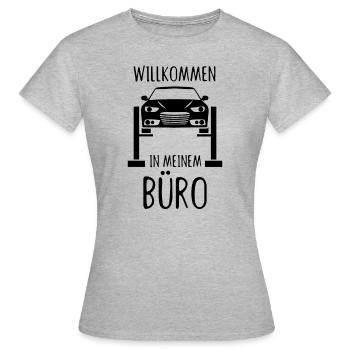 Willkommen In Meinem Büro, Werkstatt - Werkstatt - - Frauen T-Shirt - Grau meliert - Vorne - AI Model Female 172 dark (172cm)