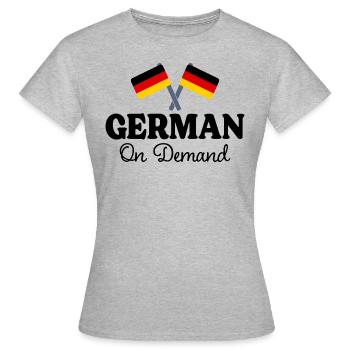 German on request German interpreter - Women's T-Shirt - heather grey - Front - AI Model Female 172 dark (172cm)