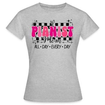 Pianist Musiker Mama Pianist - Frauen T-Shirt - Grau meliert - Vorne - AI Model Female 172 dark (172cm)