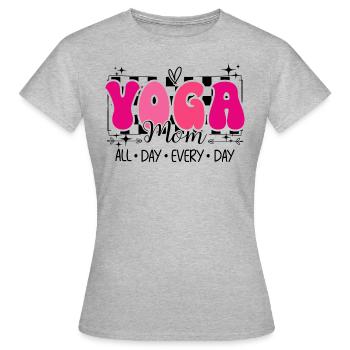 Mom Yoga Fan Mom Loves Yoga - Women's T-Shirt - heather grey - Front - AI Model Female 172 dark (172cm)