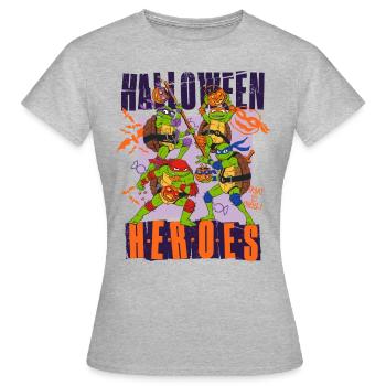 TMNT Mutant Mayhem Halloween Heroes - T-shirt Femme - gris chiné - Devant - AI Model Female 172 dark (172cm)