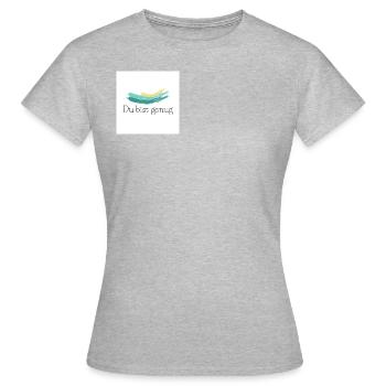 Selbstbewußt,Stark,Liebe,Selbstsicherheit,Geschenk - Frauen T-Shirt - Grau meliert - Vorne - AI Model Female 172 dark (172cm)